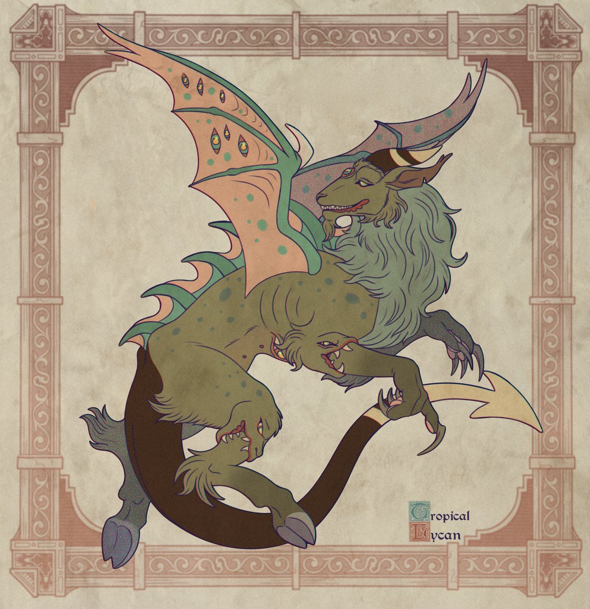 Tropical_Lycan's tweet image. MOM, THERE'S A WEIRD FUCKING GOAT IN THE YARD๐ซต
Revenge for @/ocene ๐ซถ
#artfight2025 #medievalart #medievalmonster #dragon #originalcharacter
