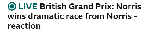 Love to see Norris beating Norris #F1 #BBC