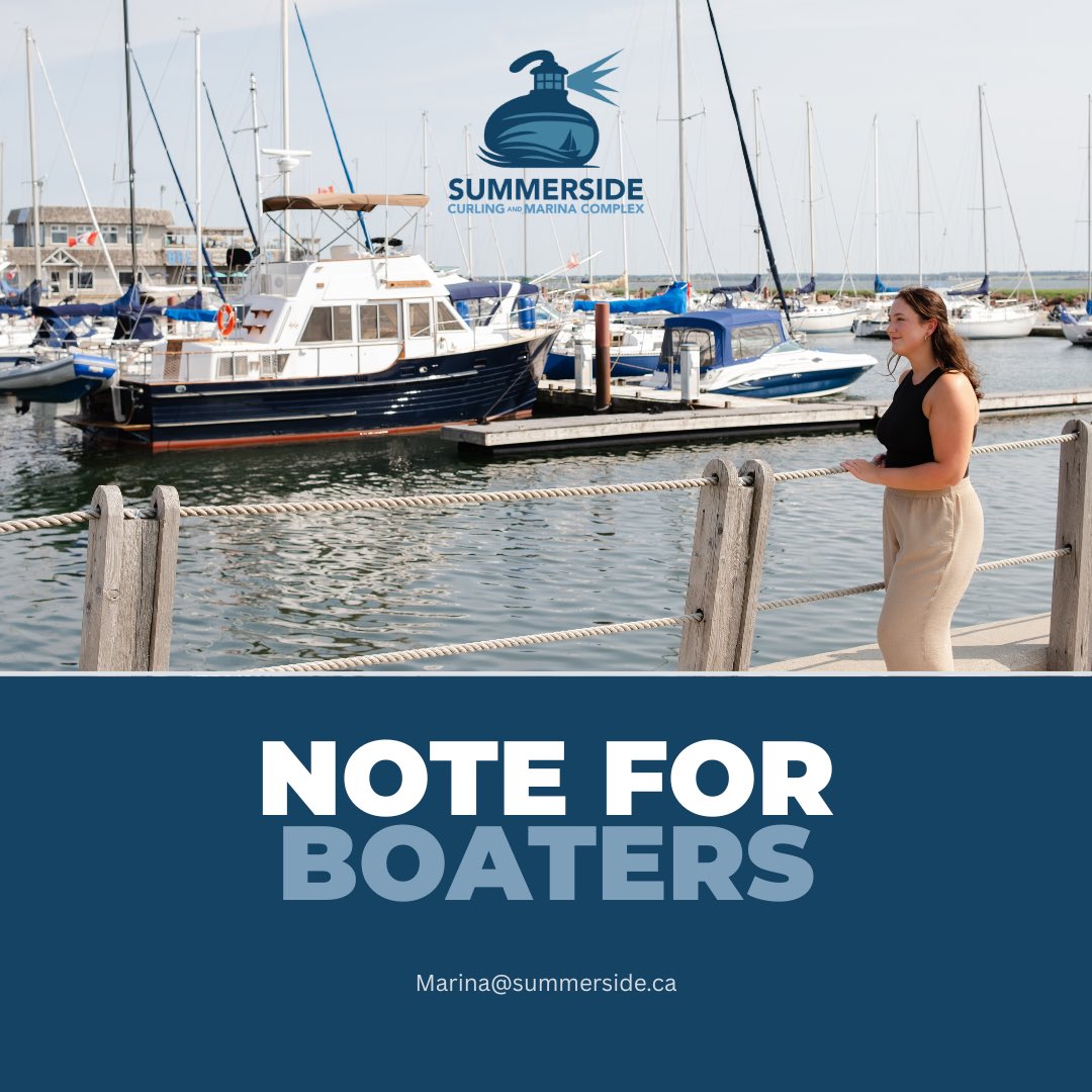 Sside_Complex's tweet image. We hope you are enjoying your season on the water!

𝐅𝐮𝐞𝐥: Now available for purchase
⛽️Mon - Fri / 8 AM - 4 PM
⛽️Sat - Sun / 12 PM - 3 PM

𝐁𝐨𝐚𝐭𝐞𝐫 𝐂𝐨𝐦𝐦𝐮𝐧𝐢𝐜𝐚𝐭𝐢𝐨𝐧:
📻Marina - Channel 68
📻Coast Guard - Channel 16
📧marina@summerside.ca

sside.ca/Curling-Marina…