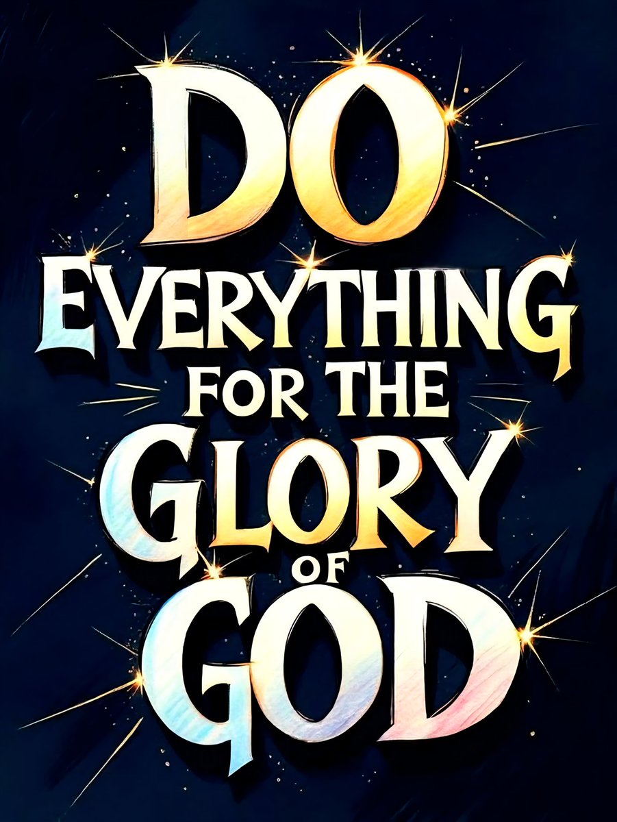 Therefore, whether you eat or drink, or
whatever you do, do all to the glory of
God. - 1 Corinthians 10:31