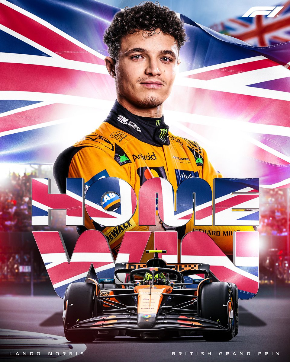 TeamRoldan's tweet photo. 🏁 Lando Norris logra hacerse con la victoria en Silverstone. Óscar Piastri segundo y aún líder del mundial por ocho puntos.

🥳 Nico Hulkenberg se sube al tercer cajón del podio. El primero para el piloto alemán en su carrera en F1

➡️ Fernando Alonso acabó noveno y Sainz P12 https://t.co/3uhZdVlPsg