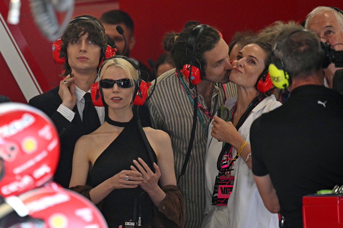 fergusonsfiles's tweet image. rebecca with anya taylor-joy and their husbands at the F1 grand prix today