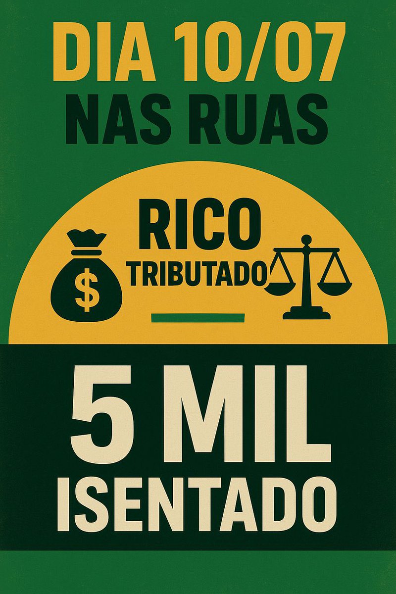 <a href="/lazarorosa25/">Lázaro Rosa 🇧🇷</a> Isso é a consciência de classe dos trabalhadores, que querem o RICO TRIBUTADO para que possamos ter os 5 MIL ISENTOS independente do que pense o CONGRESSO DA MAMATA 
NÃO VAMOS RECUAR pois AGORA É A VEZ DO POVO