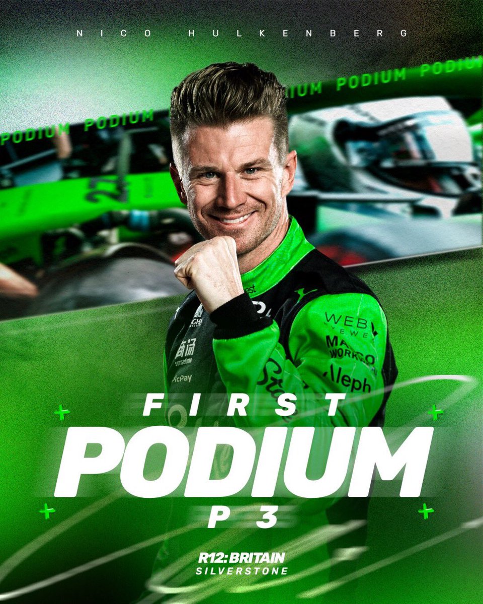 #F1 Gran carrera de Nico Hulkenberg. Largó 19°, llegó 3°, fue elegido Piloto del día. Sauber sumó por cuarto GP consecutivo 🏁