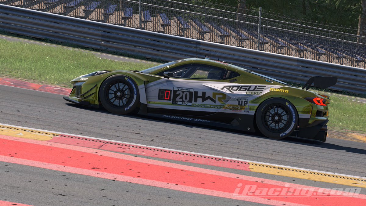 HWR2020's tweet photo. 5 years ago we won our maiden voyage at Spa on @iRacing. So we had some fun in honor of HWR’s fifth anniversary 🏆🏆🏆

#hwracing2020 #iracing #gopro #simracing #ogiopowersports #rogueenergy #corvette #spa #endurance #gold #gaming #streamers #fyp https://t.co/xjVHp0pzre