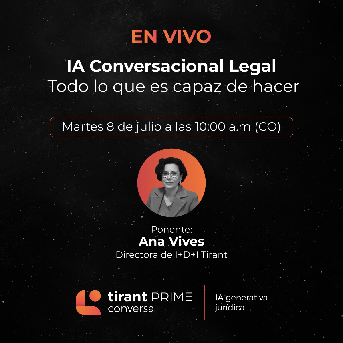 ¡Últimos días! 💻 Webinar en vivo | 8 de julio, 10 a. m. (Colombia)
🚀 Descubre el poder de la IA conversacional legal con Ana Vives, directora de I+D+i de Tirant.
📌 Cupos limitados
🔗 Reserva tu cupo 👉 promotions.tirantonline.com/promotion/webi…
#IAjurídica