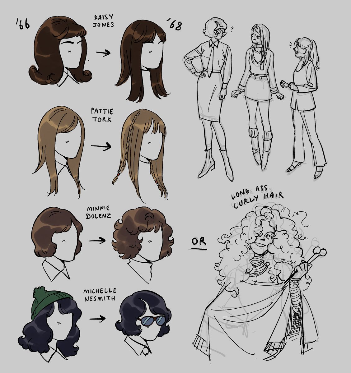 more fem monkees wahoo (i like the longer hair on minnie better i just didnt rly have room to draw the sheer volume of it lol)