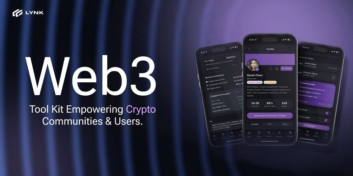 🧵 Why the $LYNK App📱 is the Ultimate Toolkit for Crypto Users:

Managing crypto is messy wallets, swaps, NFTs, analytics, creator tools all in different places.
$LYNK fixes this.
It’s your all-in-one Web3 super app built on Solana. Here is a breakdown 👇