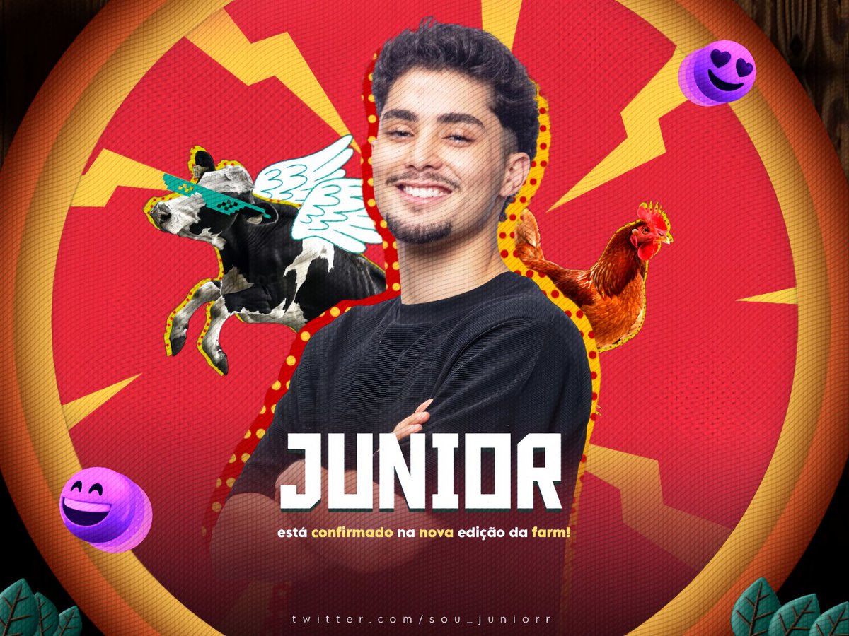 TheFarmRV's tweet photo. NOVO PEÃO | @sou_juniorr está confirmado no #TheFarm7!
Após um período longe dos realitys virtuais, Junior está de volta e dentro do nosso cercado rural! Será que esse tempo afastado é o gás que ele precisava para vencer o game?
#TeamJunior 🎬 https://t.co/Jn2QFzxown