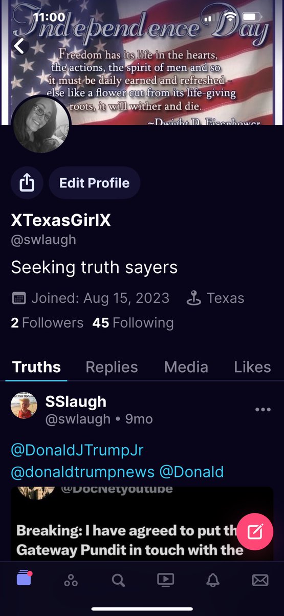 I have a Truth Social. Please follow me there!