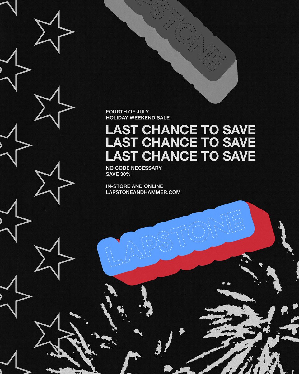 LAST CHANCE TO SAVE - 30% OFF 4th OF JULY SALE!

Sale ends tonight at midnight so make sure to swing by the shop or hit the website!

Shop now - lapstoneandhammer.com