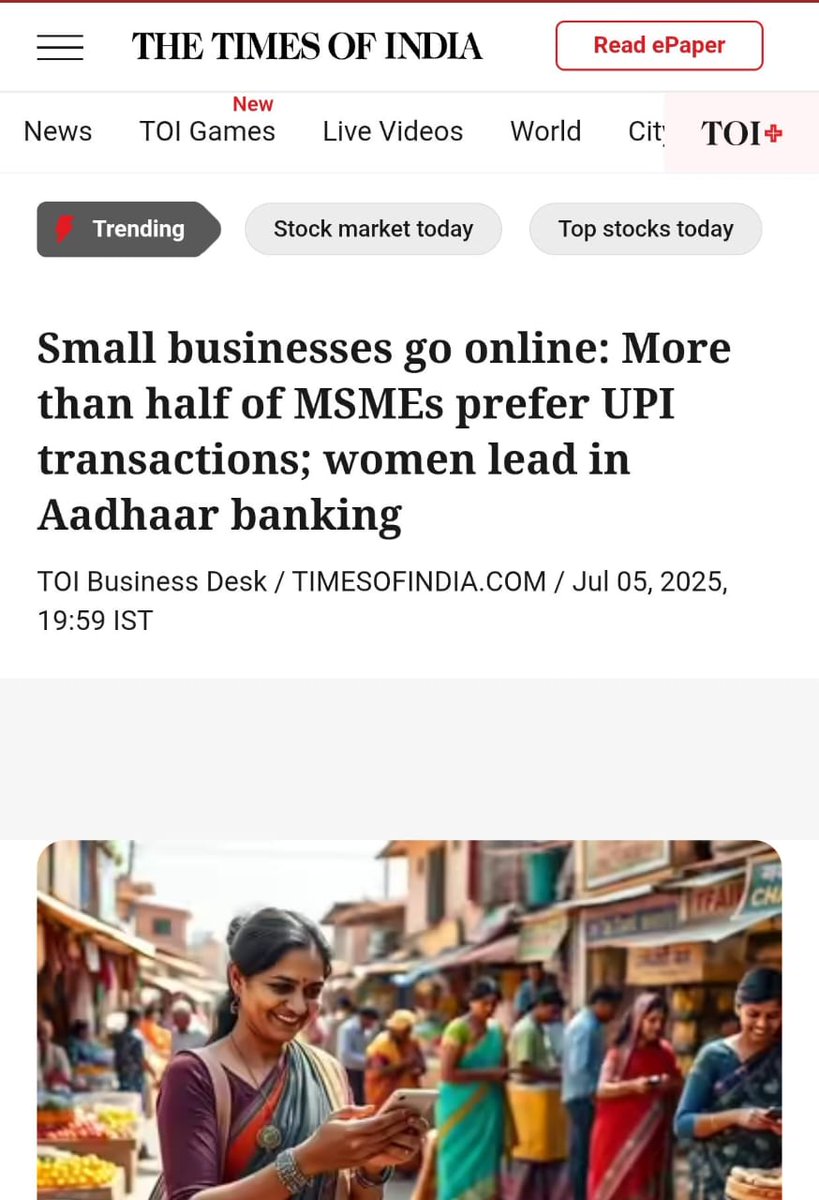 MSMEs are going digital!

✅ 48% prefer UPI
✅ 39% choose Aadhaar-enabled banking
✅ 42% of women entrepreneurs favour Aadhaar banking

From kirana stores to women-led startups, Modi Govt’s digital push is empowering small businesses and providing them with new growth