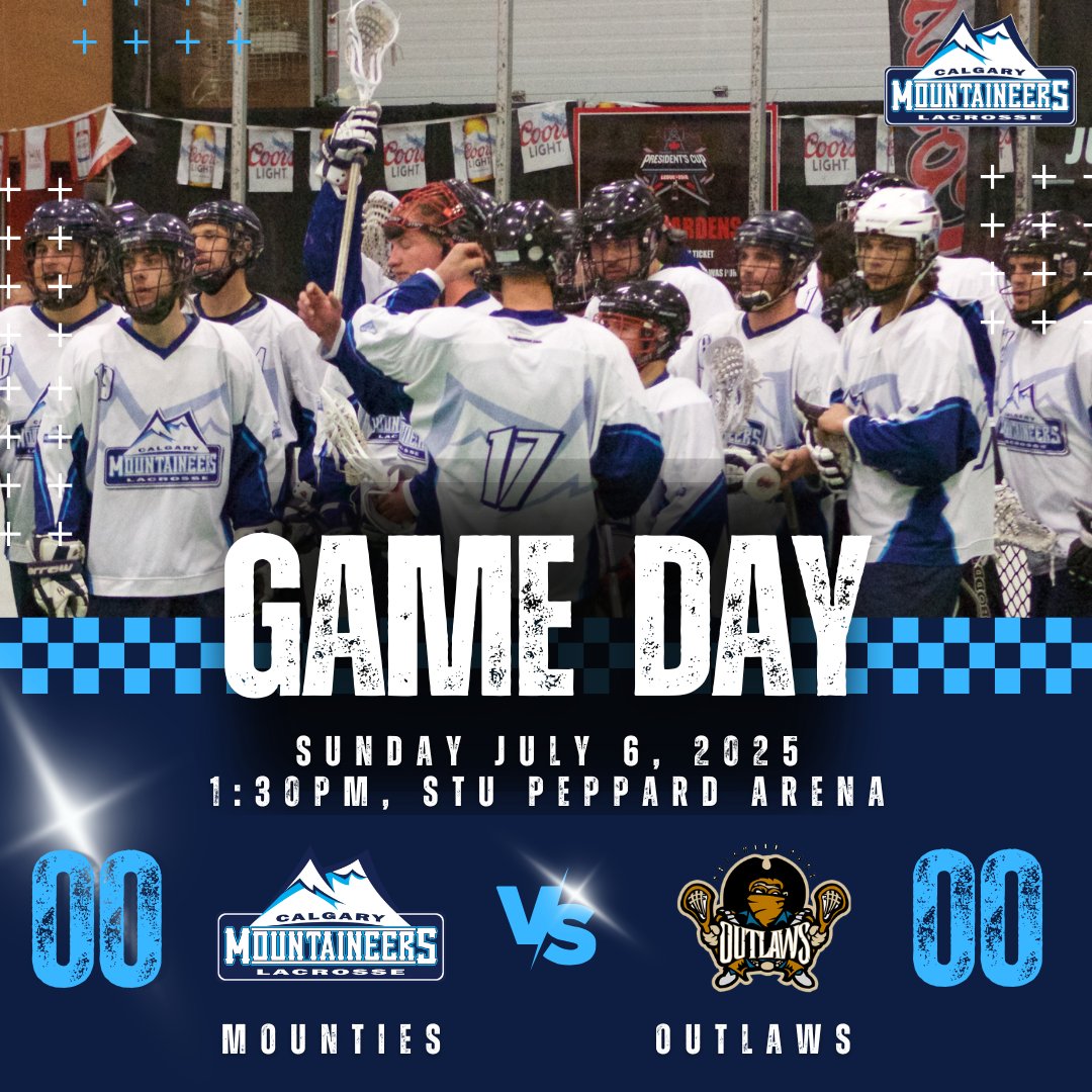 In what looks to be a 1st round playoff matchup, in game 2 of weekend games, we face the upstart Outlaws and their squad of crafty players, including league-leading scorer Ethan Forgrave (#88). 

More at srbmounties.ca/game-day-centr….

#MountiesFamily #LaxFamily #GameDay #Lacrosse🥍