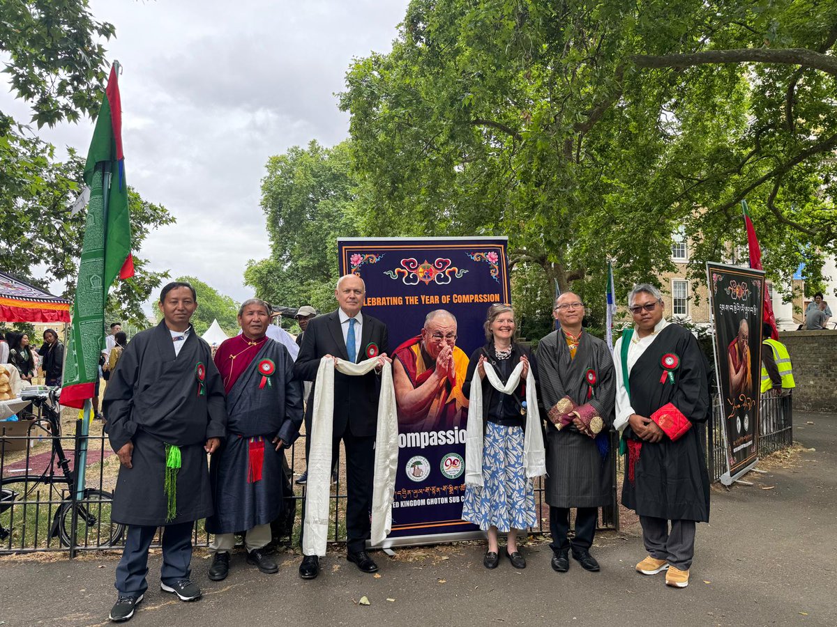 I attended the celebrations of the Dalai Lama 90th birthday who has been in exile since the Chinese took over Tibet. 250,000 Tibetan men are in forced, slave labour, China is a brutal occupier of Tibet and Tibetans fear China will eventually name a rival successor to the Dalai