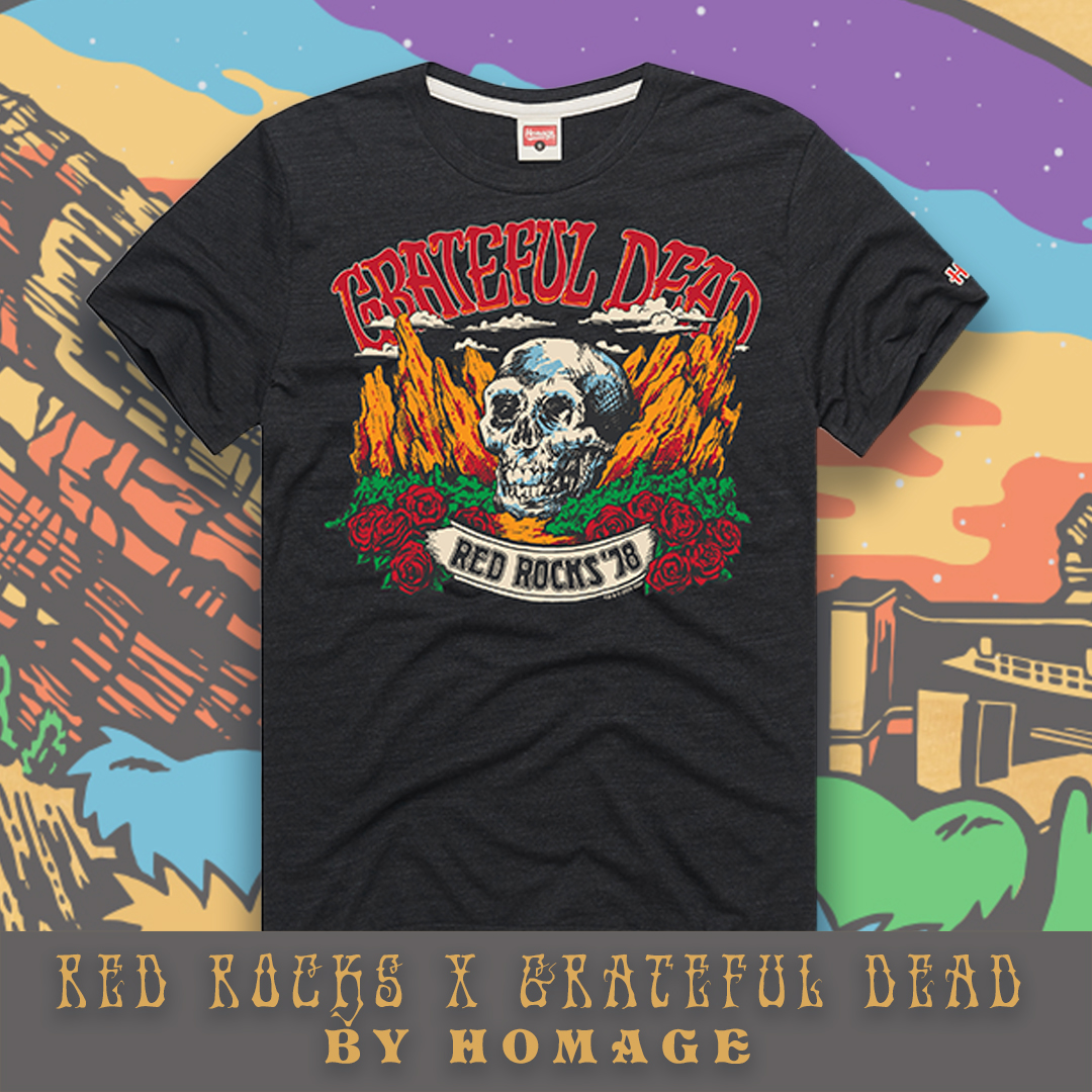 RedRocksCO's tweet image. Never miss a Sunday merch drop!
Red Rocks x @GratefulDead apparel is now available in our online store, just in time for the anniversary of the Dead's first #RedRocksCO run on July 7-8, 1978 AND tonight's Jerry Garcia Symphonic Celebration.
Shop 👉 shop.redrocksonline.com