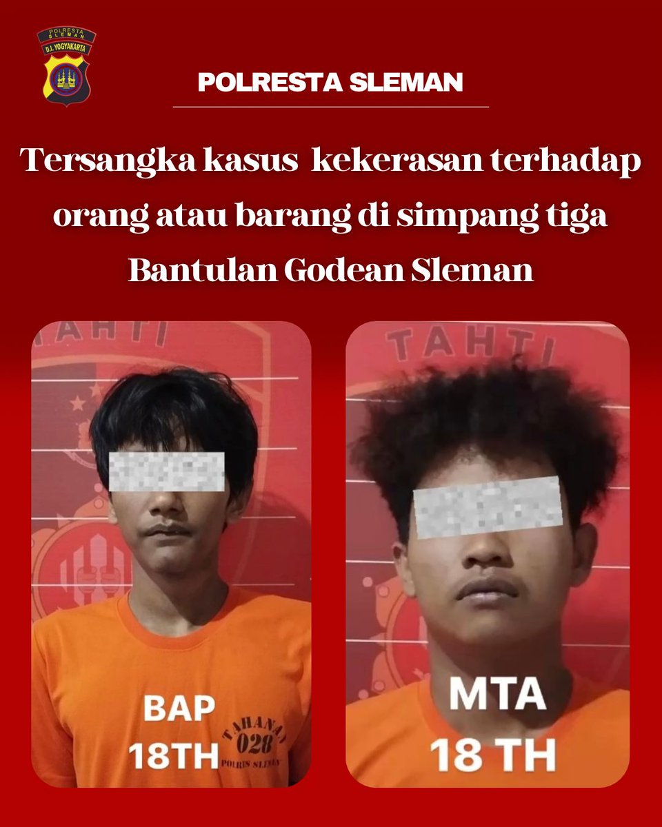 Polresta Sleman menangani kasus pengrusakan dan kekerasan yang terjadi saat aksi massa di Godean, Sleman (5/7).
2 pelaku diamankan, penyelidikan masih berjalan.
Kapolresta Sleman: Tindakan anarkis tidak akan ditolerir.

#PolrestaSleman #PoldaDIY #TindakTegas