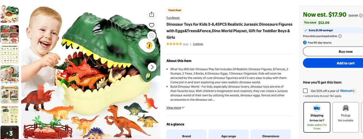 SinatraGotchaa's tweet image. Get your kid this 45 pc Dinosaur Set on Sale for $15 after clipping the coupon! Normally retails for $70! Deal Link: mavely.app.link/e/FDV7cZoWLUb ad

#kidtoys #childrenstoys #kidstuff #dinosaurtoys #dino #dinosaur #walmart #shoppingdeals