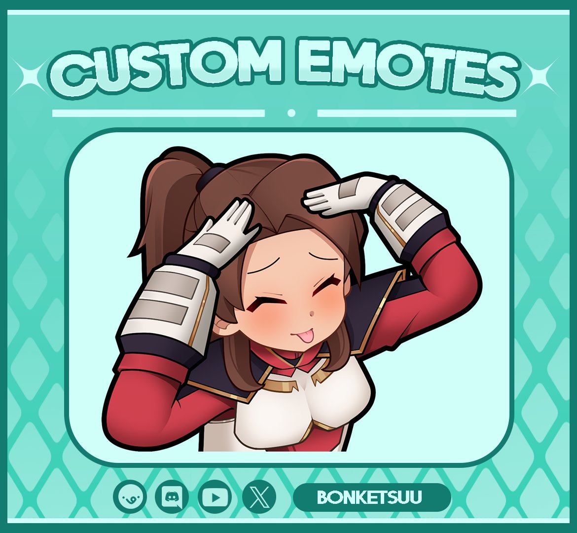 ❤️Comms from <a href="/JamesCMeetze/">James "GundamGoku" Meetze</a> ❤️
Thank you for your commission!

my commission is still available, DM me for order!
on my VGEN : vgen.co/Bonketsuu 

#emotes #art #commissions #commissionsopen #illustration #ArtistsOnTwitter #VGen #VGenComm #etobleh