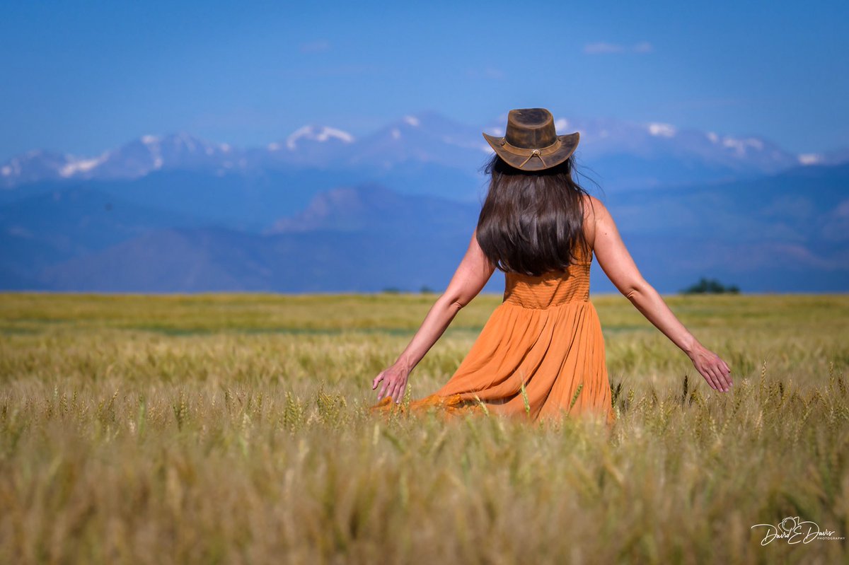 BigSkyCaptures's tweet image. Happy Sunday, friends! ☀️🌾
I usually focus on photographing landscapes, but I decided to step out of my comfort zone. I asked my daughter-in-law to wear a rustic dress and walk into this wheat field, and I think it turned out to be a lovely photo!