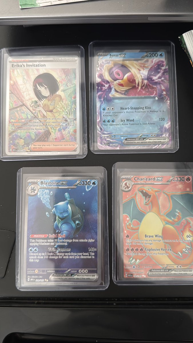 Opened 12 packs of 151 (first time opening 151) I pulled these 4 cards and I GOT A BLASTOISE AHHHHHH MY THIRD BLASTOISE