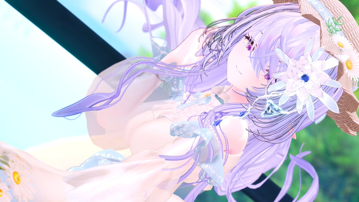 #今日のルゼブルちゃん
#ルゼブル3D
World : なつのひとかけら
Author : resol 様
Dress : Chamomile Scent ( #tailshop 様 )
Hair : ねこねこへあー ＆BUTTERFLY HAIR ( #AQUA_LAILA 様 )
Corsage : 月下美人の髪飾り ( #meron_farm 様 )