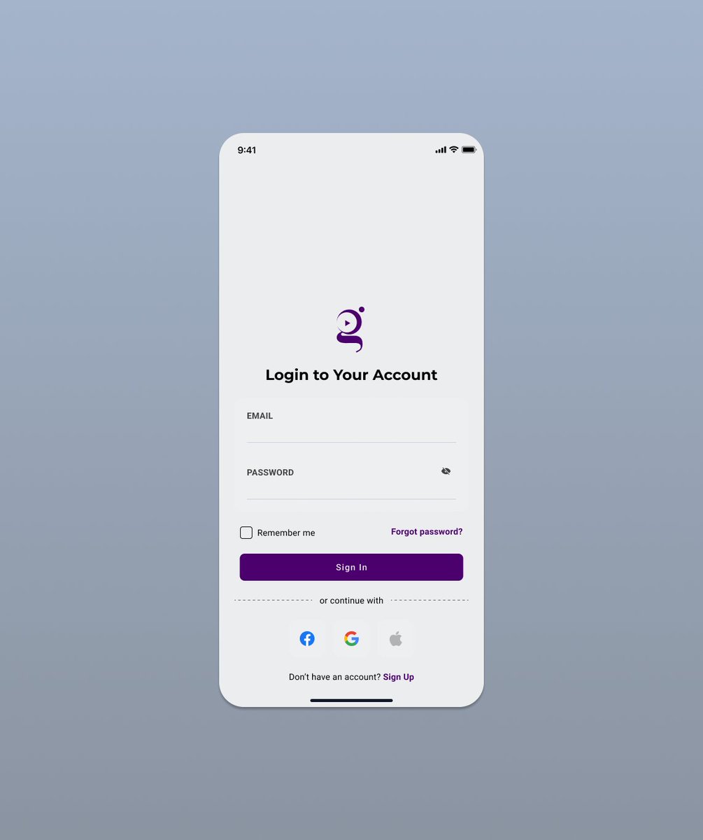 draftlight's tweet photo. Minimal login screen with social options. https://t.co/AOQN11ejxf