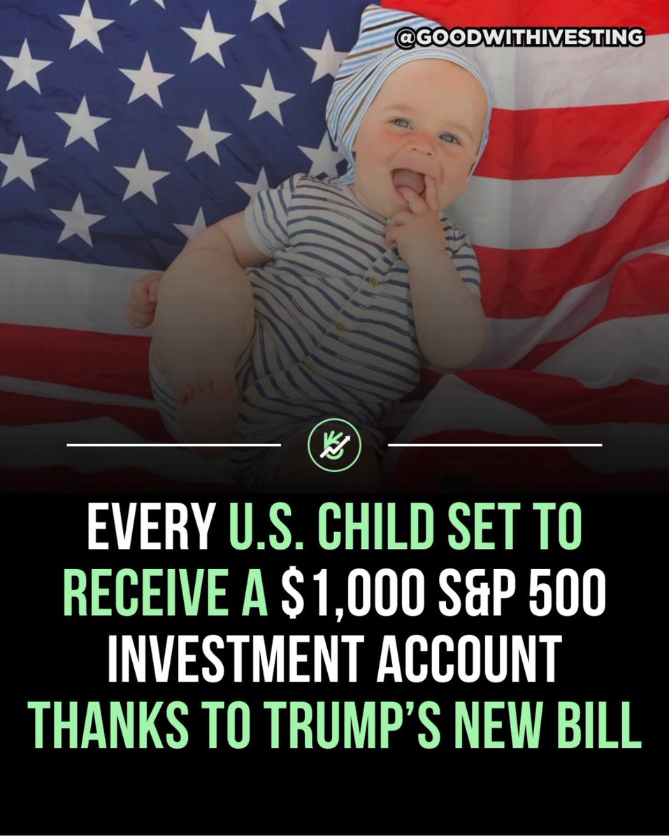 GenBeta_SOL's tweet image. 🇺🇸 America just leveled up the next generation.
Every U.S. child getting a $1,000 S&P 500 investment account?
Trump Baby meta is real.
$GENB is the play @realDonaldTrump @WhiteHouse