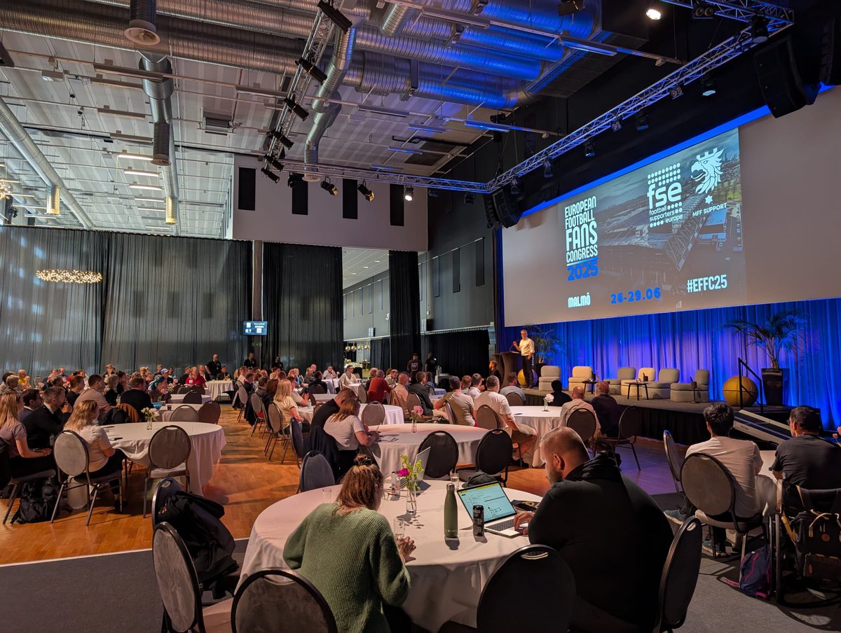 Förra helgen var delar av SFSUs styrelse samt medlemmar närvarande på Football Supporters Europes kongress i Malmö som arrangerades tillsammans med MFF Support.

Läs en sammanfattning av kongressen på vår hemsida, sfsu.nu