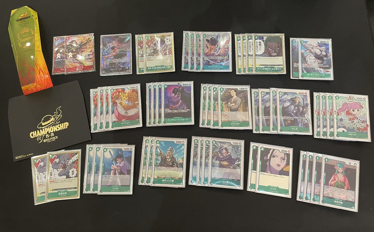 Malaysia 3V3 Top Cut Games
Deck Used: Green Zoro
 
Top 8:
GP Luffy ✅<a href="/JellybeansOP/">Jeremy</a> 
Team ✅

Top 4:
Green Zoro ❌
Team ✅

Top 2: 
Buggy ✅
Team ✅

Z51 CHAMPIONS!