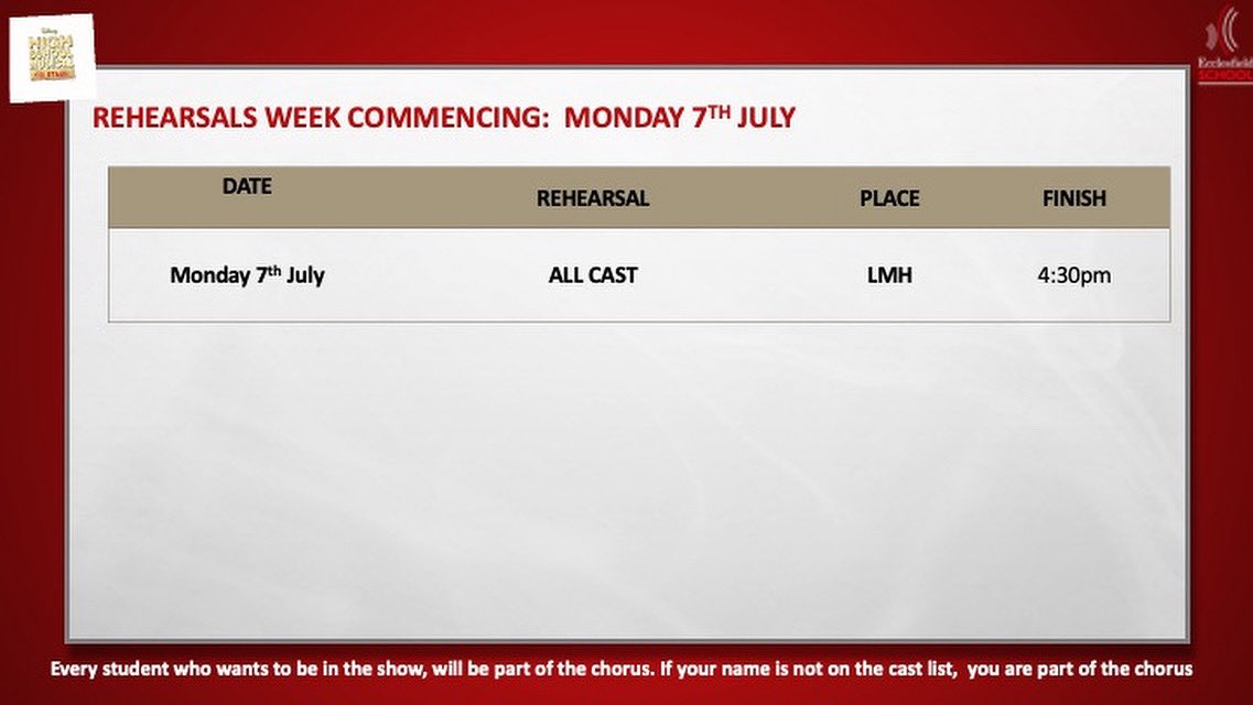 Rehearsals this week 🎭