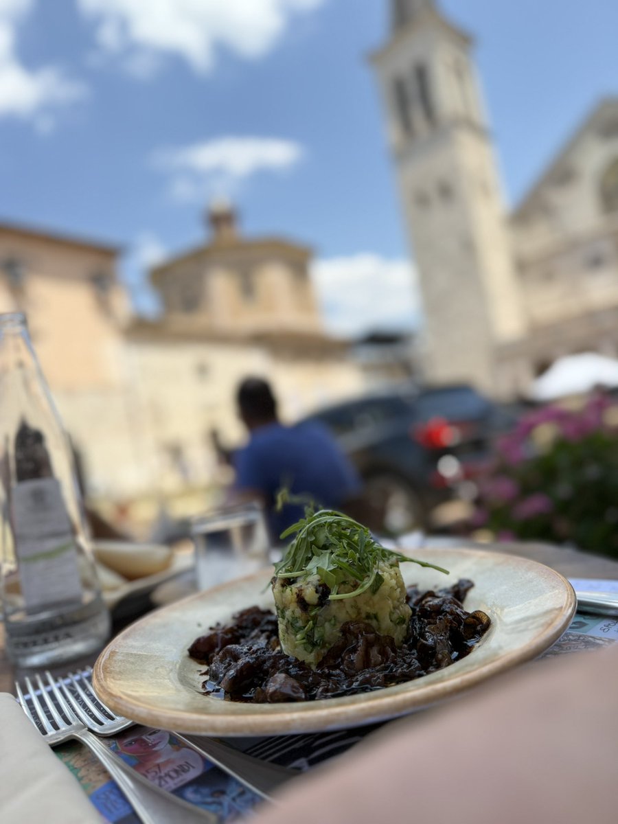 Favourite meal in favourite piazza.

Spoleto