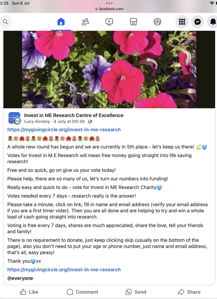 Cathy Sergi cjsergi9.bsky.social (@sergicathy) on Twitter photo #pwME #MECFS #CureMECFS #LongCovid <a href="/Invest_in_ME/">@invest_in_me (Invest in ME Research) ๐ช๐บ</a>
Weโre currently 5th in the new round of voting, please add your vote for free! ๐๐ป๐
Many thanks as ever to #LucyAinsley for sharing the link on FBk every week ๐๐ป๐
mygivingcircle.org/invest-in-me-rโฆ #pwME #MECFS #CureMECFS #LongCovid <a href="/Invest_in_ME/">@invest_in_me (Invest in ME Research) ๐ช๐บ</a>
Weโre currently 5th in the new round of voting, please add your vote for free! ๐๐ป๐
Many thanks as ever to #LucyAinsley for sharing the link on FBk every week ๐๐ป๐
mygivingcircle.org/invest-in-me-rโฆ