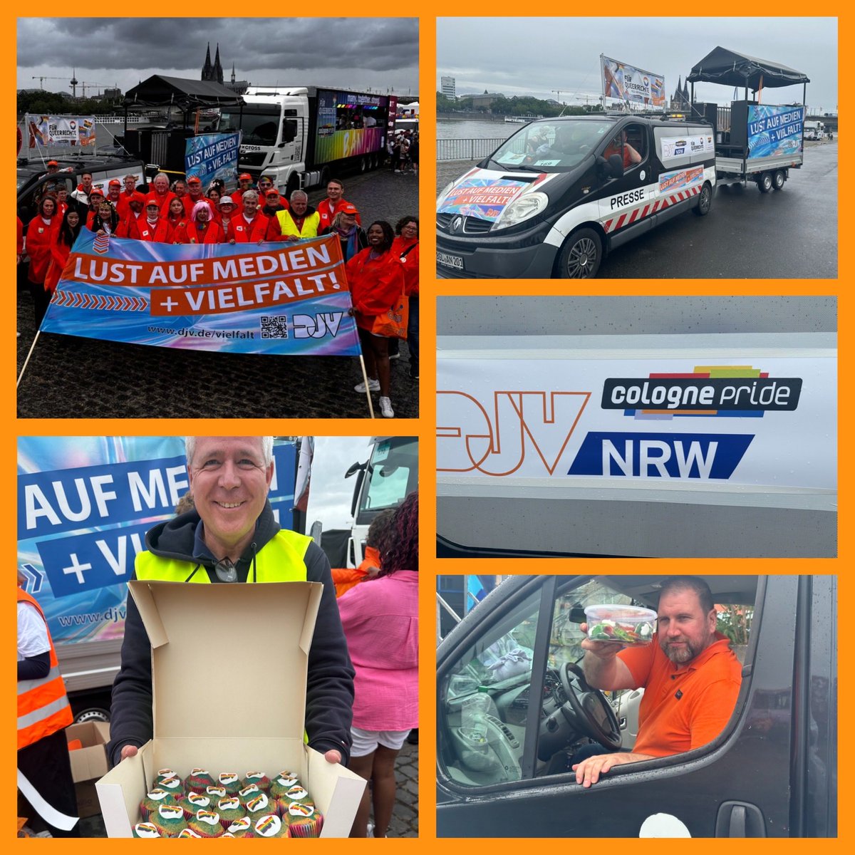 Für Vielfalt und Queerrechte: Journalist:innen im DJV (NRW) engagieren sich. Z.B. in #Köln bei der CSD-Parade. Und gerade auch dann, wenn es ungemütlich wird. ⁦<a href="/djv_koeln/">DJV Köln</a>⁩ ⁦<a href="/DJVielfalt/">DJVielfalt</a>⁩ #csd ⁦<a href="/DJV_NRW/">DJV-NRW</a>⁩