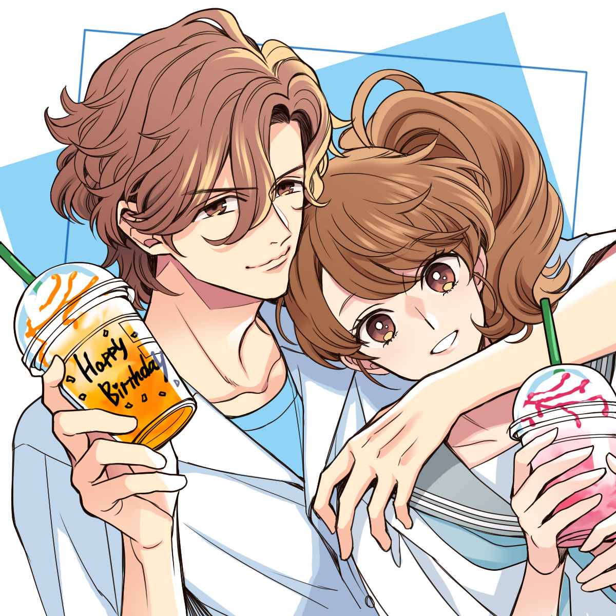 ／
 Happy Birthday 風斗🎂
＼ 

風斗、お誕生日おめでとう！
陽出高校夏服のふたり🧋🧋