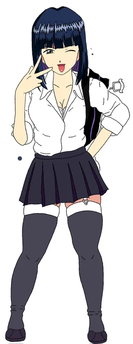 カバンの色だけ塗った