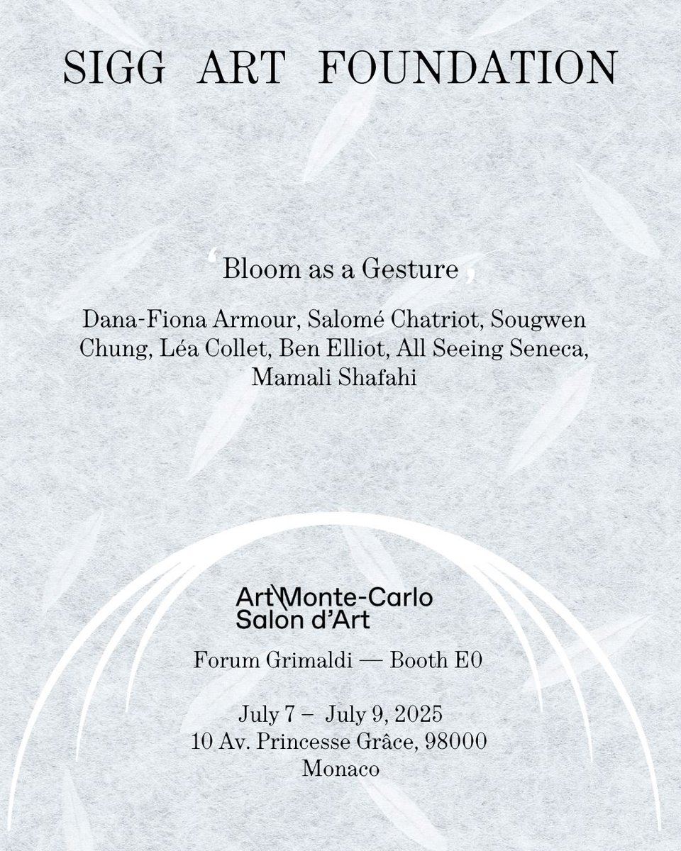 Thrilled to announce our participation to Art Monte Carlo 🇲🇨

Forum Grimaldi, Monaco
7 - 9 July, 2025
Booth E0