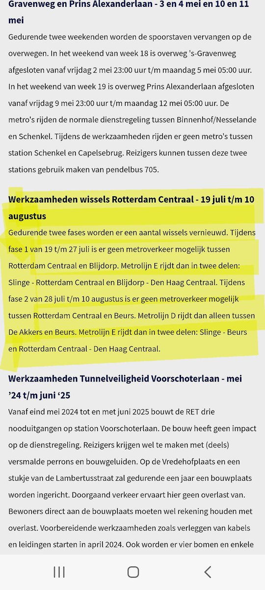 Voor mensen die reizen in Rotterdam en omgeving Met de Metro D/E lijn 
LET OP ❌