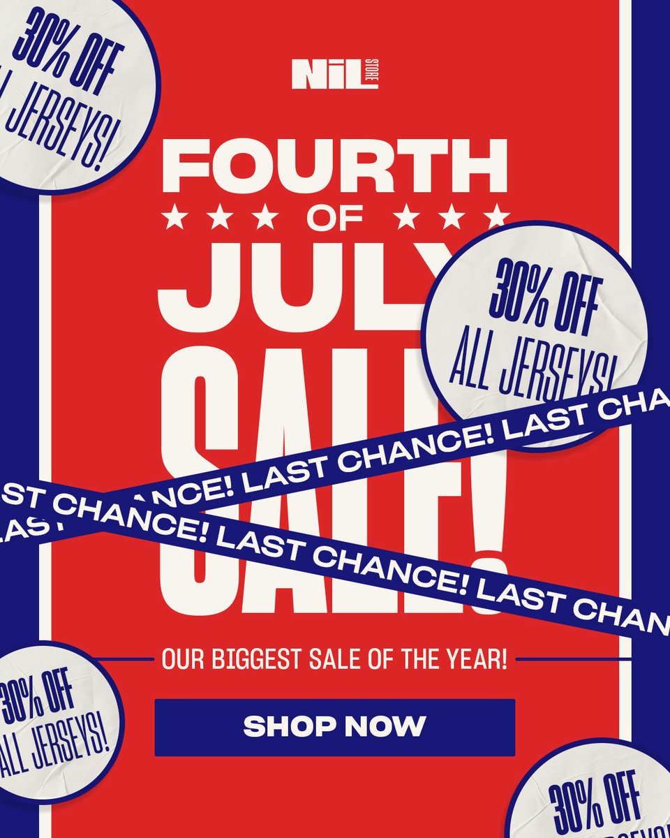 nil_store's tweet photo. LAST CHANCE 🇺🇸 

30% off all jerseys ends tonight! Don’t miss out on our biggest jersey sale of the year!

➡️ https://t.co/EQdhZg9Xo2 https://t.co/2XNzfecAch