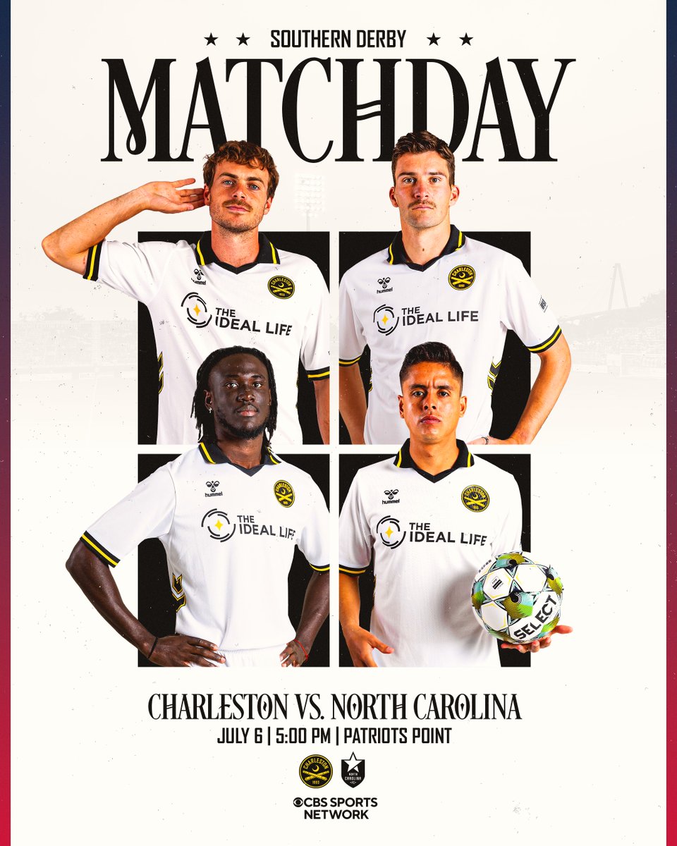 𝐖𝐀𝐊𝐄 𝐔𝐏 – 𝐈𝐓'𝐒 𝐒𝐎𝐔𝐓𝐇𝐄𝐑𝐍 𝐃𝐄𝐑𝐁𝐘 𝐃𝐀𝐘 🏴‍☠️🔥

The Battery take on North Carolina at Patriots Point on national television this evening 👊

#CHSvNC | #CB93