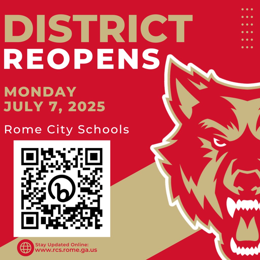 We hope everyone had a great Independence Day. Rome City Schools will reopen on Monday, July 7. #ReimagineRCS