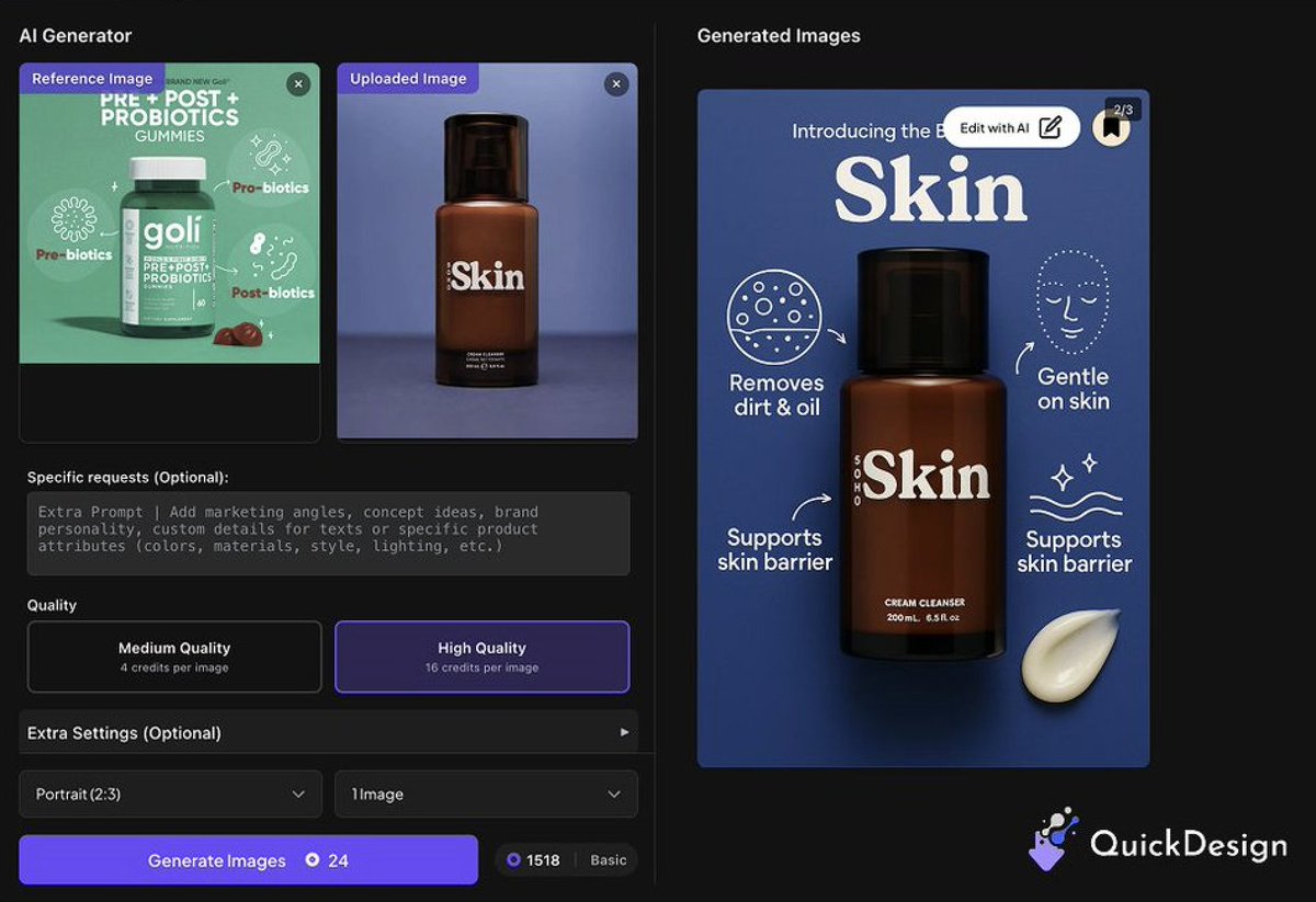 How to make $10K/month with an AI creative agency:

1. Reach out to 6 businesses per day
2. Send them 5 creatives each for free
3. Use AI to create everything
4. Sign them on $50 per creative

RT + Comment "ad agency" and I'll show you how
(must follow to get dm)