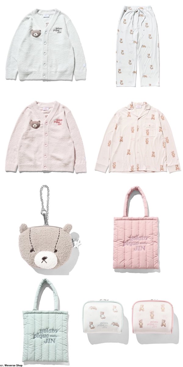BTS JINとジェラピケのコラボ限定コレクション「gelato pique meets