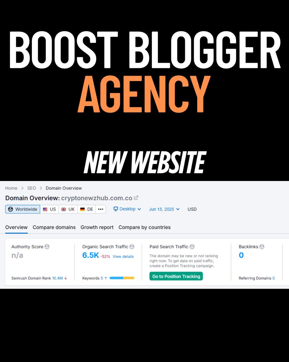 TheBoostBlogger's tweet image. 📣 New Site Available for Guest Posting – Affordable Rates!
 🔗 Website: cryptonewzhub.com.co
 📈 Traffic: 6.5K+
 ⏱ TAT: 24 Hours
 🌐 DA: 34+
 📊 DR: 0
 📄 Full Sheet:
 docs.google.com/spreadsheets/d…
 📞 Contact: +92 329 1185953
 📧 Email: boostbloggerofficial@gmail.com