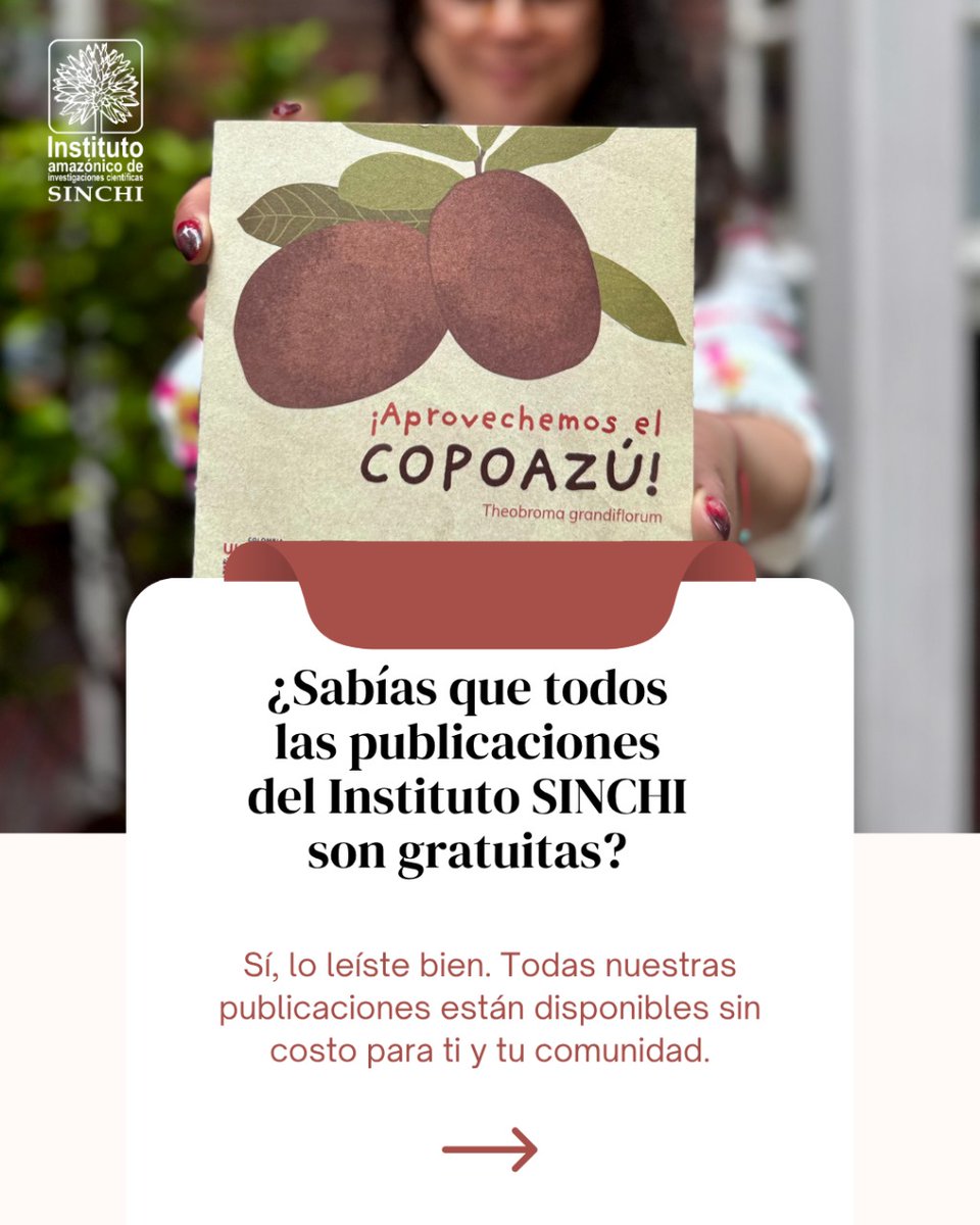InstitutoSINCHI's tweet photo. 📚✨ #informaciónDeInterés #ElConocimientoSeComparte
¿Sabías que todos los libros, cartillas y publicaciones del Instituto SINCHI son totalmente gratuitos?
🚫 Hemos detectado casos de personas que los están vendiendo de forma indebida. Queremos recordarte que nuestras publicaciones no tienen costo, se entregan en donación como parte de nuestro compromiso con la democratización del conocimiento y la educación ambiental.
🔍 Si alguien intenta venderte un libro del Instituto, no lo compres.
📲 Encuentra todo nuestro material aquí:
👉 https://t.co/RBRuHxzegw
#InstitutoSINCHI #EducaciónAmbiental #PublicacionesGratuitas #NoALaVentaIlegal #RutasParaLaDemocratizaciónDeLaInformación