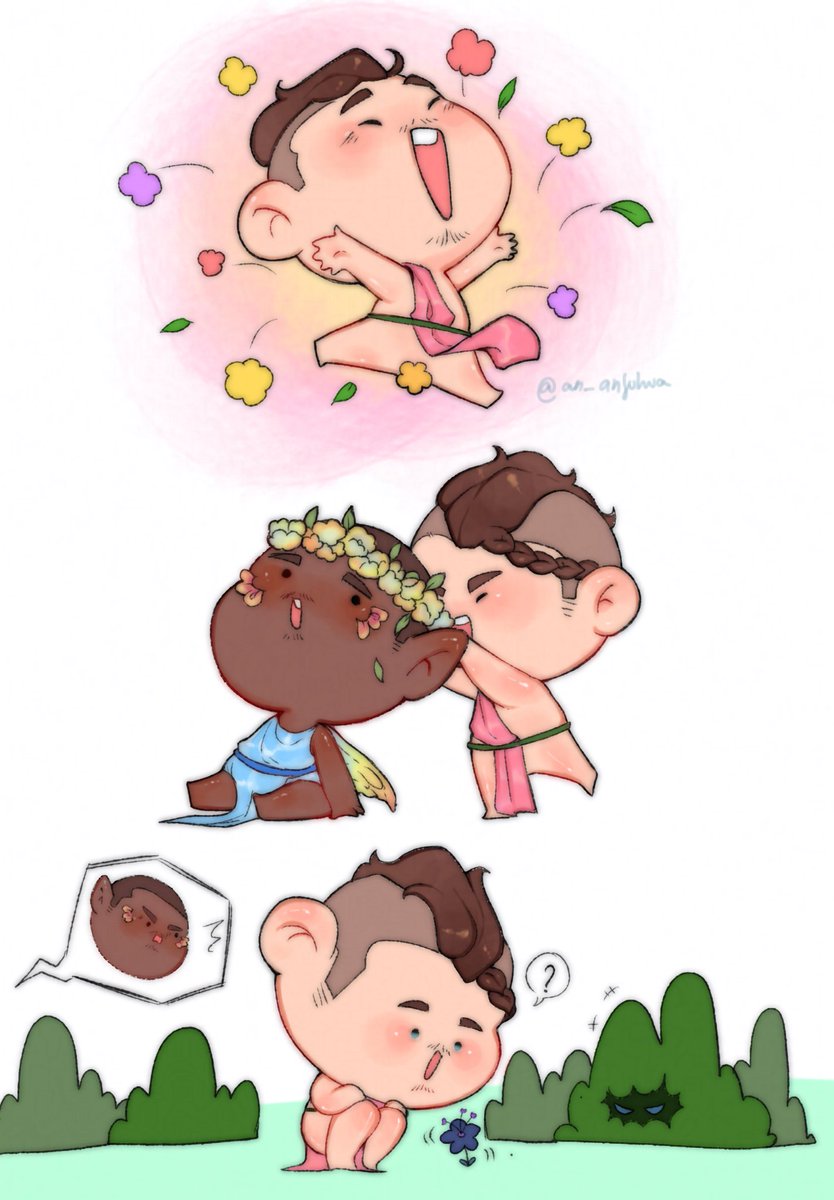 An_AnFuhua's tweet photo. A happy silly bean with his nymph bff 🫰💕💕🌹🌸
Soap can controls plants and throw flower 🌸🌱
#Soap #Gaz https://t.co/WwaMhpkZOW