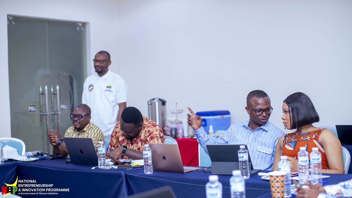 EricAdjei_'s tweet photo. On July 4th, 2025, we concluded our 3-day workshop on the Adwumawura Programme's training manual. I'd like to express my sincere appreciation to all participants for their invaluable contributions. NEIP is committed to empowering the youth through the Adwumawura Programme. https://t.co/1MQyYOs0dc