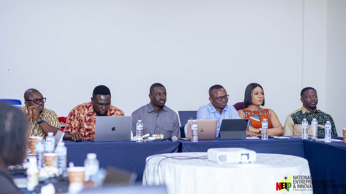 EricAdjei_'s tweet photo. On July 4th, 2025, we concluded our 3-day workshop on the Adwumawura Programme's training manual. I'd like to express my sincere appreciation to all participants for their invaluable contributions. NEIP is committed to empowering the youth through the Adwumawura Programme. https://t.co/1MQyYOs0dc