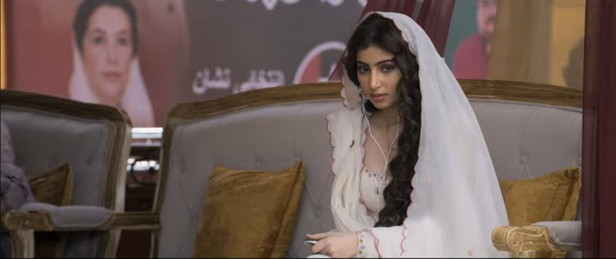 Yep, looks like sara arjun is playing the daughter of a pakistani politician, this shot seems to be onstage at a political rally. So its likley that ranveers character  is only associating himself with her for his mission.