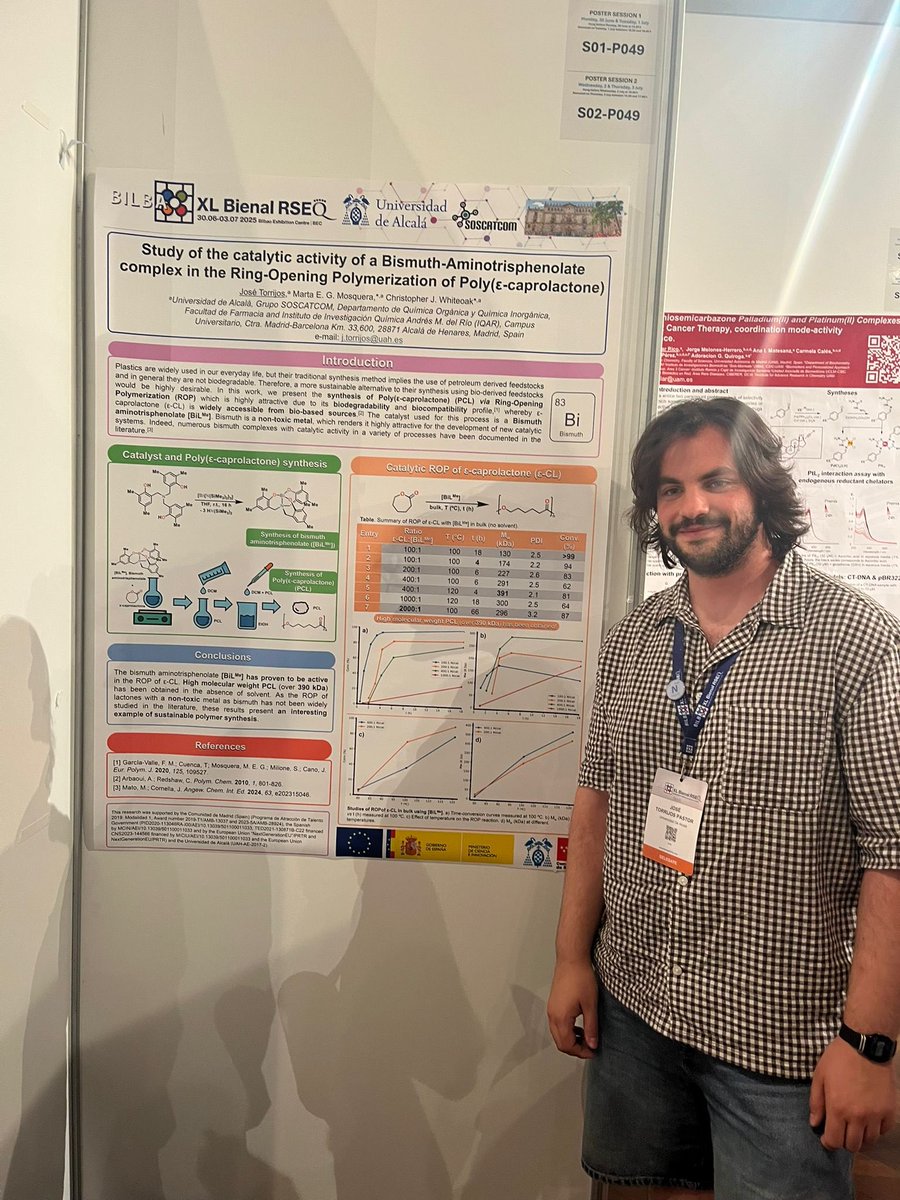 MartaEGMosquera's tweet photo. What a fantastic meeting @BienalRSEQ2025 ! It has been great to be there presenting all the nice work from the team @soscatcom congratulations to Asier, Pepe, Santi, @ChRentero_ , @Jarabita for their presentations!!! Top @ChRentero_ that got a Poster Prize!!! @UAHes @IQAR_UAH https://t.co/NbeIND9NP4