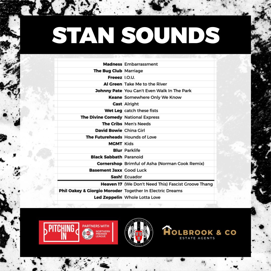 Heaton Stannington FC (@heatonstan) on Twitter photo STAN SOUNDS
Our collaborative Spotify playlist made its debut yesterday! Take a listen to the tracks we played at the <a href="/NBFC_Official/">Newcastle Benfield FC</a> game…
heatonstan.co.uk/stan-sounds-00… STAN SOUNDS
Our collaborative Spotify playlist made its debut yesterday! Take a listen to the tracks we played at the <a href="/NBFC_Official/">Newcastle Benfield FC</a> game…
heatonstan.co.uk/stan-sounds-00…
